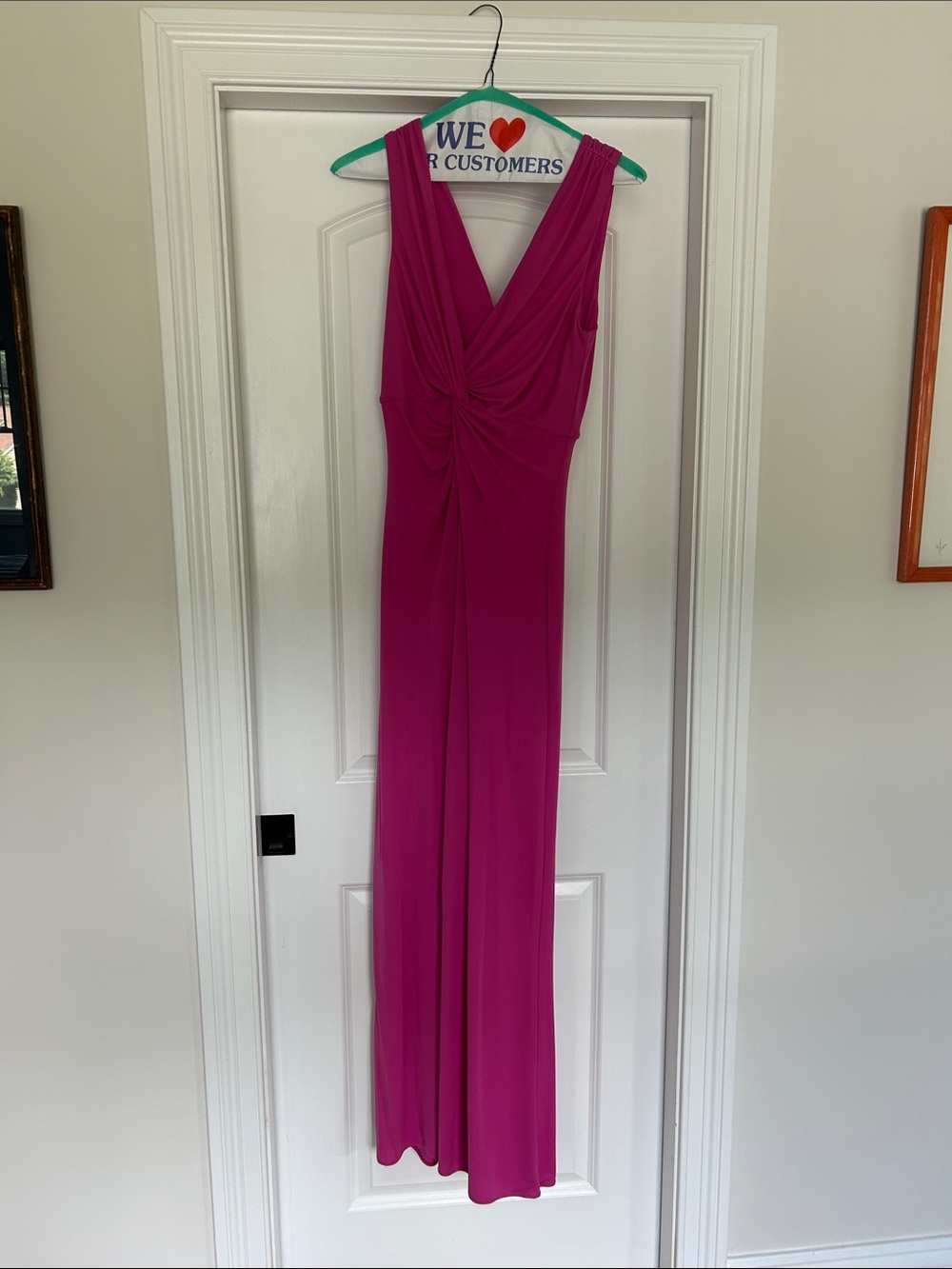 cinq a sept Fuchsia Pink Maxi Dress with Twist Front